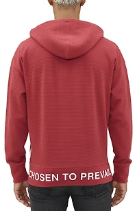 Logo Waffle Knit Pullover Hoodie