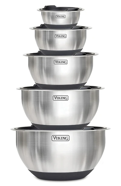 10-Piece Stainless Steel Mixing Bowl Set with Lids
