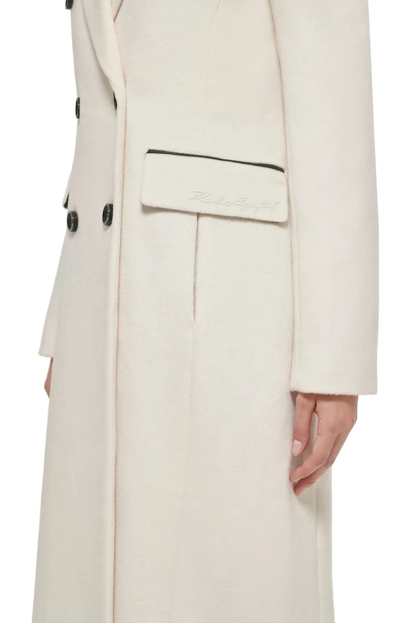 Wool Blend Double Breasted Coat