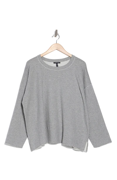 Crewneck Long Sleeve Boxy Organic Cotton Top
