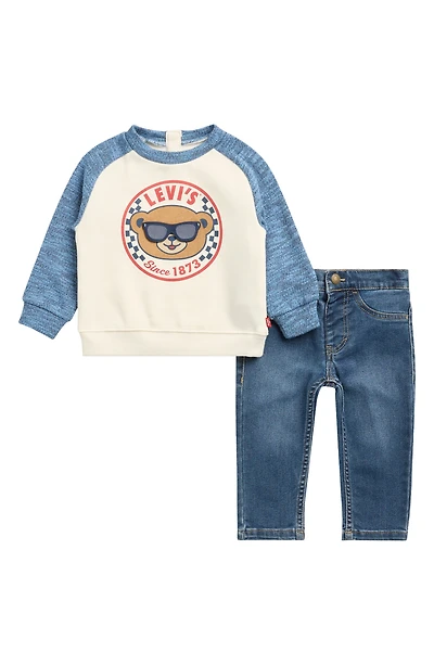 Moto Logo Baseball T-Shirt & Skinny Jeans Set