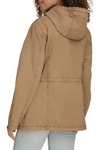 Military Four-Pocket Zip Hooded Jacket