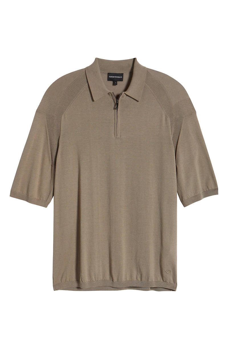 Lightweight Short Sleeve Quarter Zip Polo