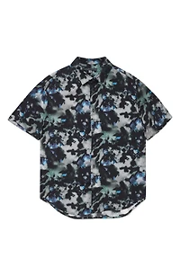 Sean Abstract Woodland Print Short Sleeve Modal Button-Up Shirt