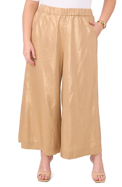 Metallic Wide Leg Pants