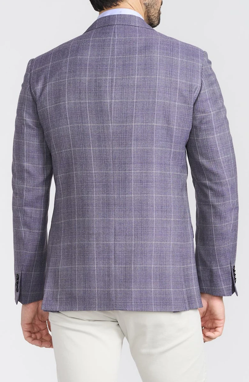 Lavender Plaid Wool Blend Sport Coat
