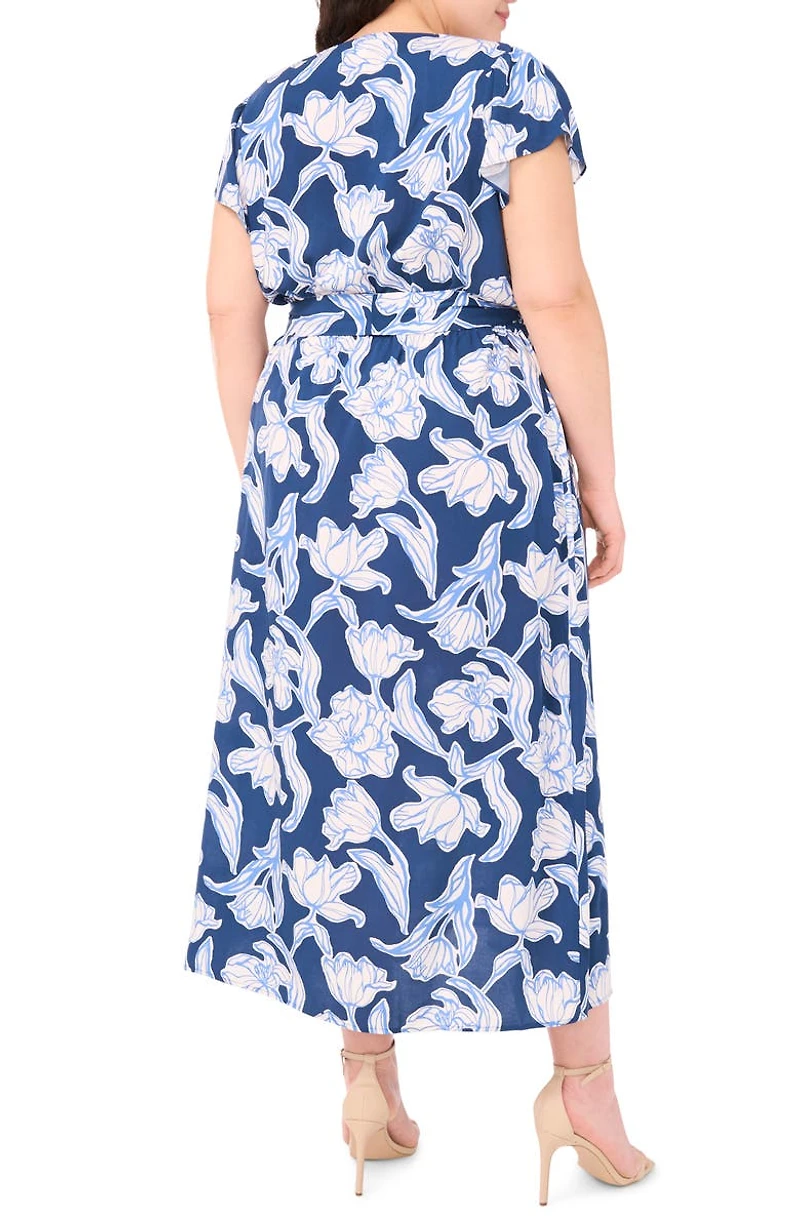Floral Faux Wrap Maxi Dress