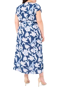 Floral Faux Wrap Maxi Dress