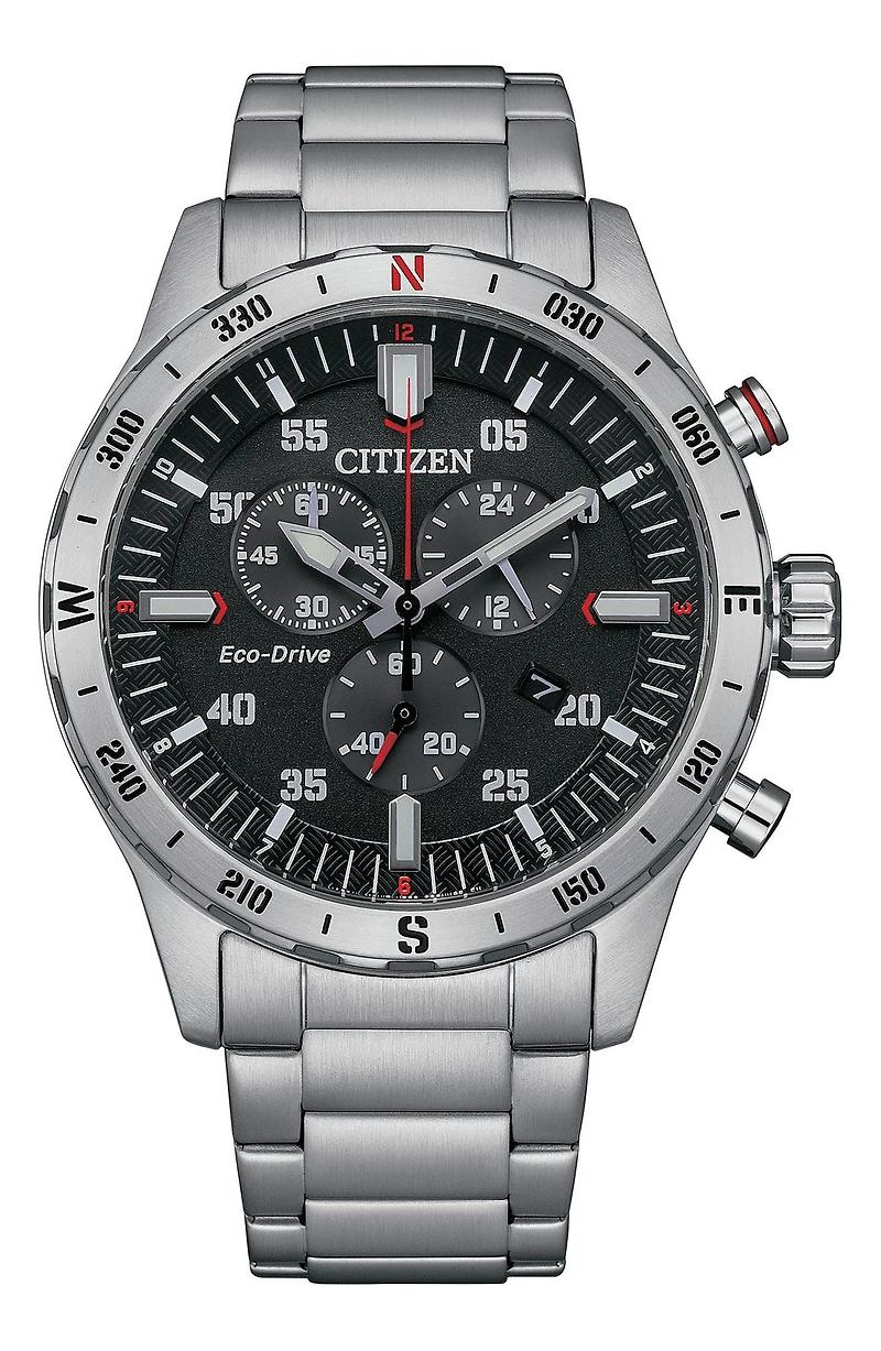 Eco-Drive Chronograph Bracelet Watch, 43mm