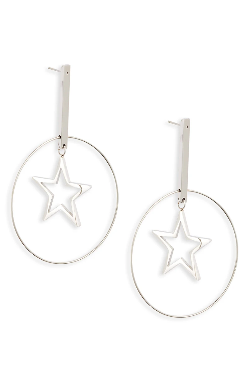 Floating Star Hoop Earrings