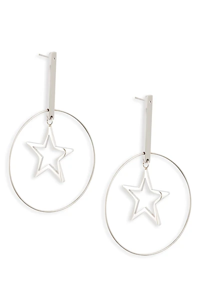 Floating Star Hoop Earrings