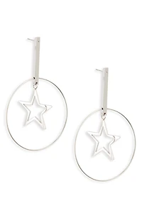 Floating Star Hoop Earrings