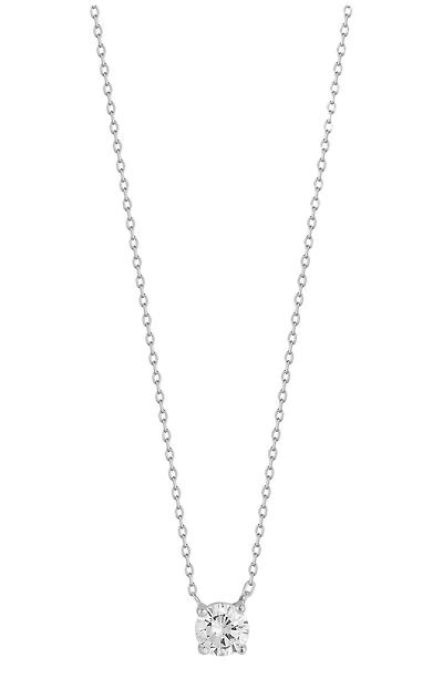 Solitaire CZ Pendant Necklace