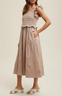 Ruffle Tank Midi Dress