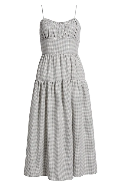 Check Tiered Midi Dress