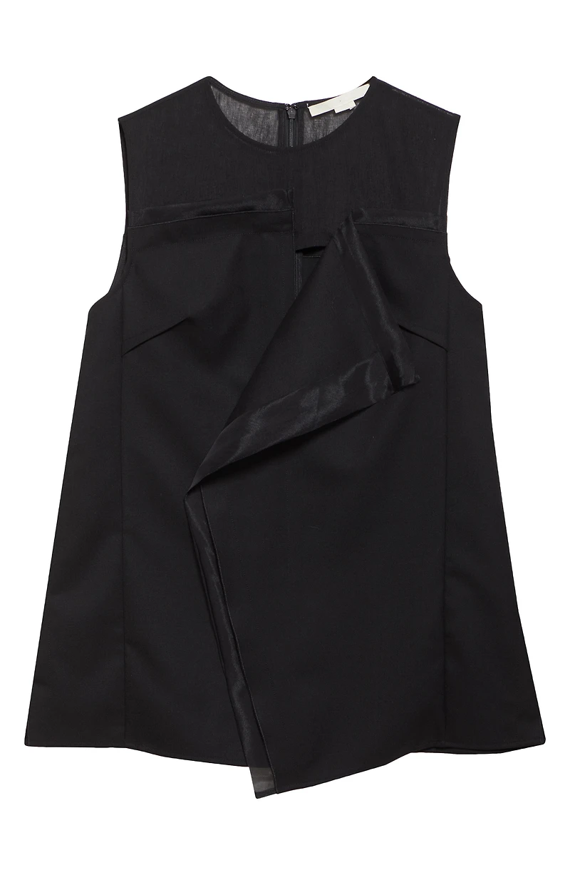 Asymmetric Drape Mixed Media Top