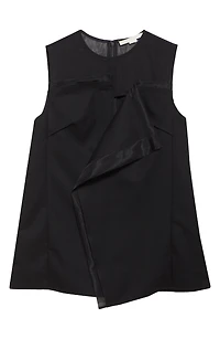 Asymmetric Drape Mixed Media Top