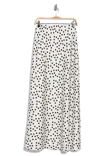 Polka Dot Satin Maxi Skirt