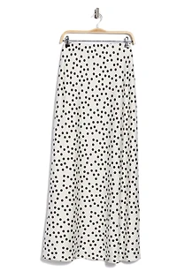 Polka Dot Satin Maxi Skirt