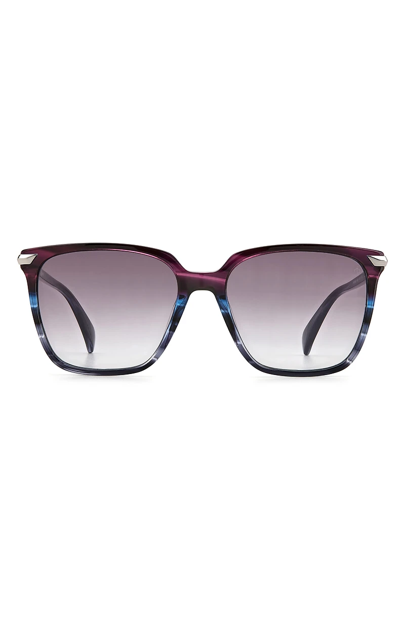 55mm Gradient Rectangle Sunglasses