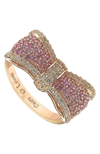 Sterling Silver & Pink Sapphire Bow Ring