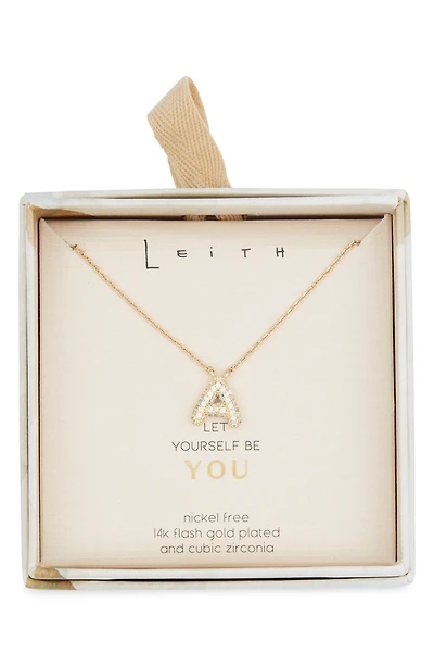 Cubic Zirconia Initial Pendant Necklace