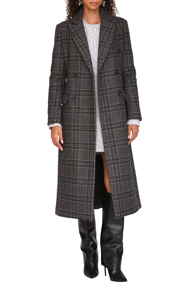 Plaid Double Breasted Coat