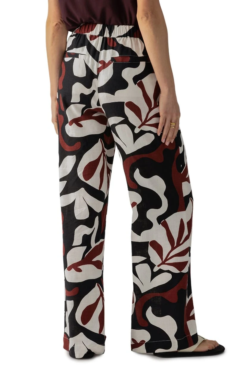 The Soft Palm Print Wide Leg Pants