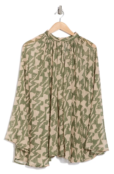 Bell Sleeve Mesh Top