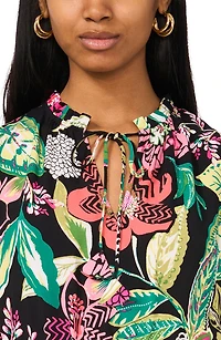 Tie Keyhole Sleeveless Tiered Maxi Dress