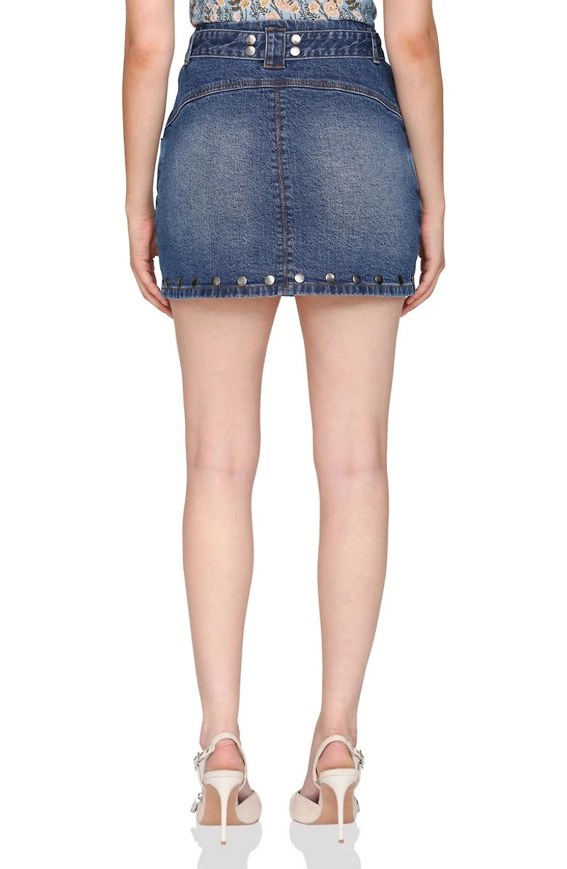 Belted Stud Miniskirt