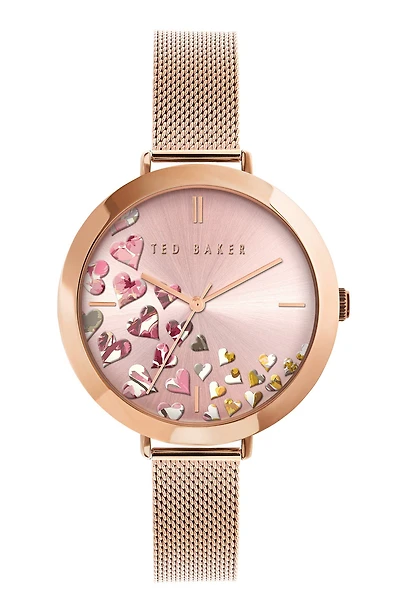 Ammy Hearts Mesh Strap Watch, 37.5mm