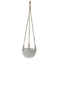 Matte White Caveman Ceramic Hanging Planter