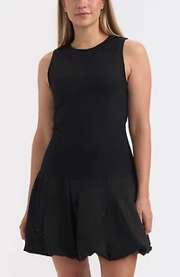 Mixed Media Bubble Skirt Minidress