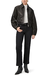 Leenah High Waist Ankle Wide Leg Jeans