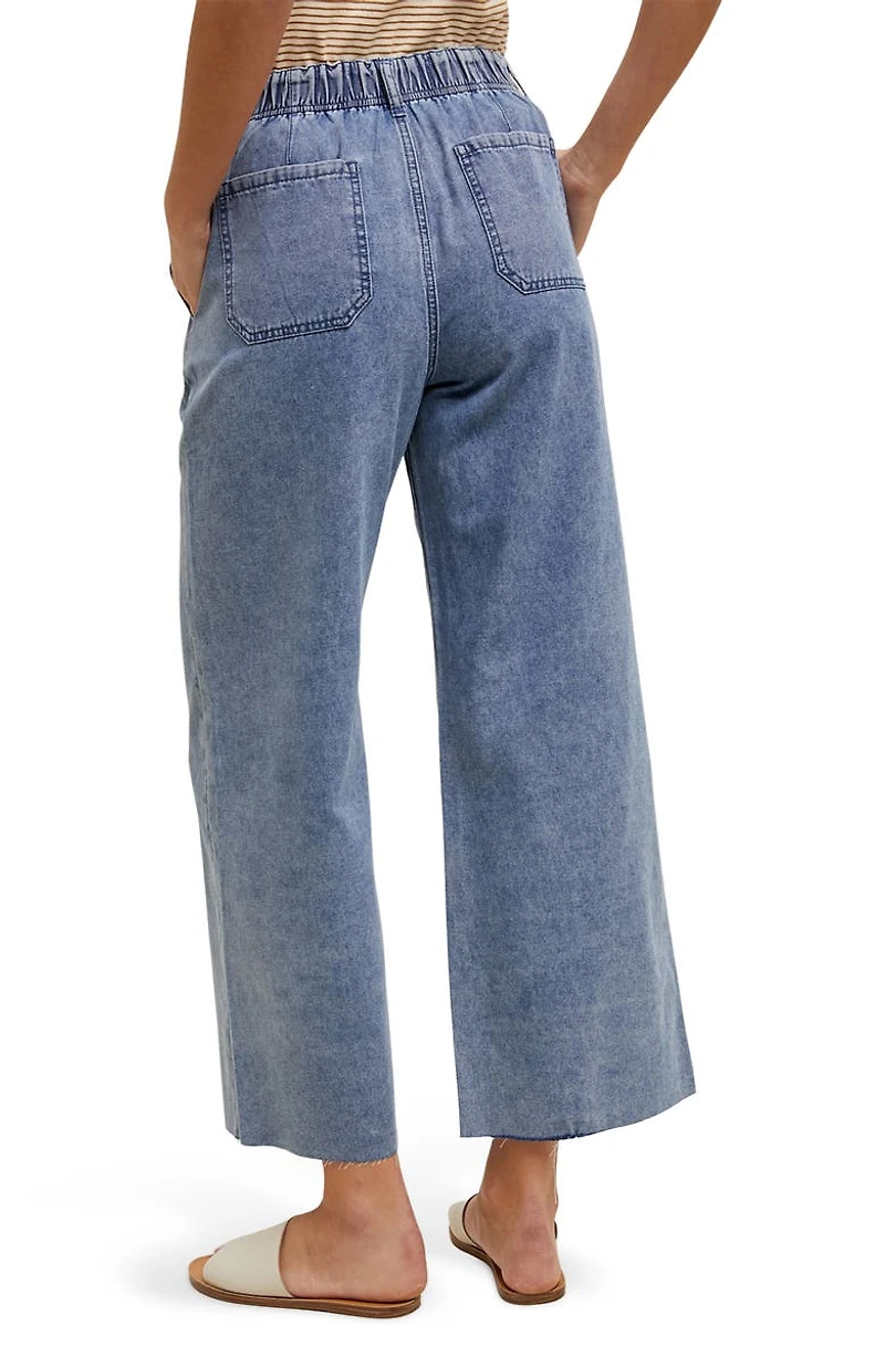 Raw Hem Wide Leg Jeans