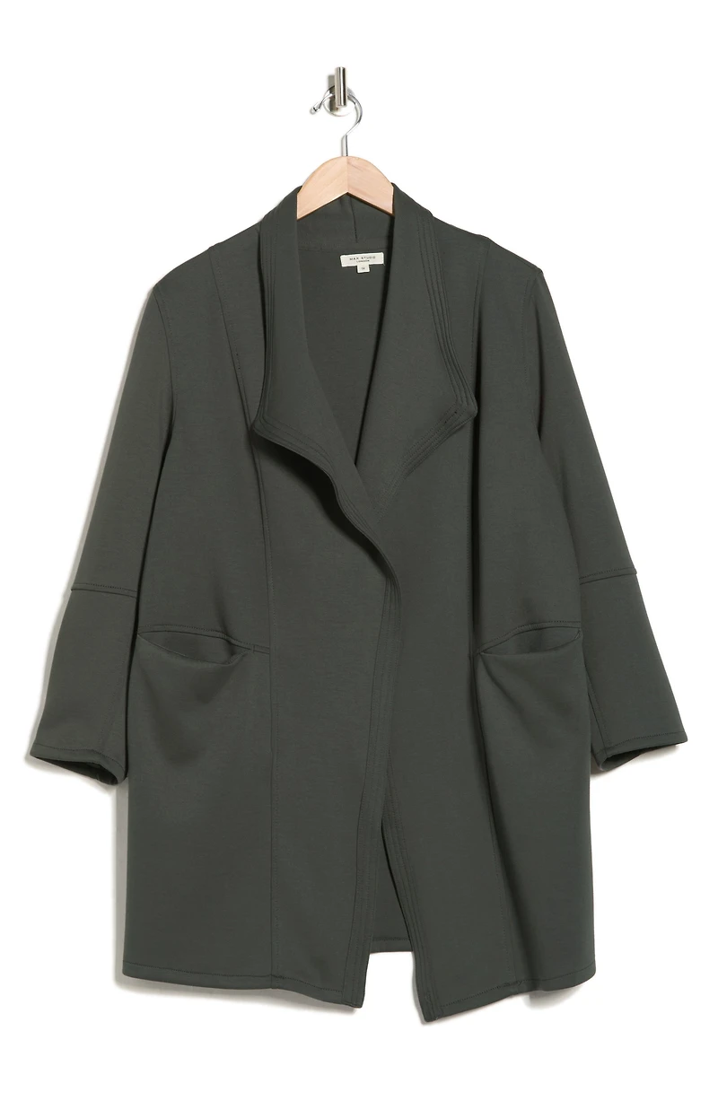 Draped Collar Scuba Jacket