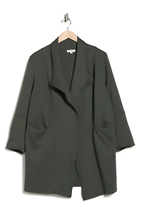 Draped Collar Scuba Jacket