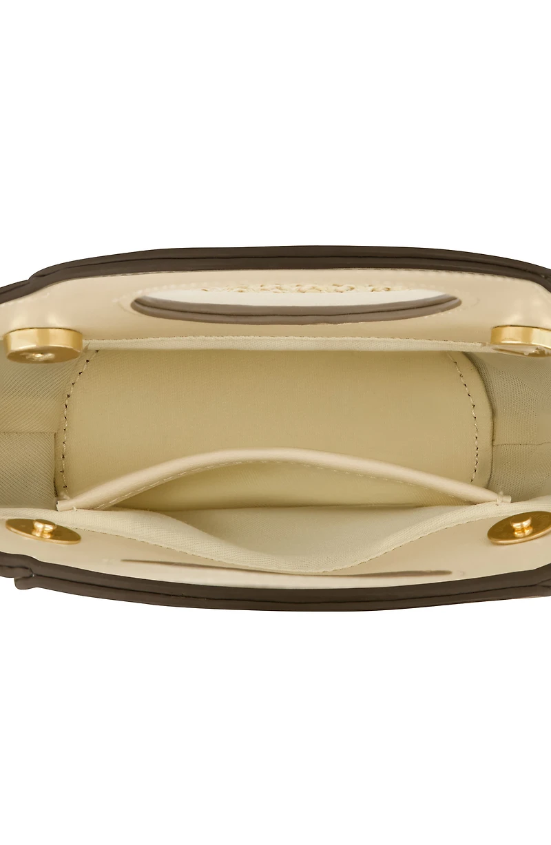 Mini Flamingo Embroidered Woven Tote Bag