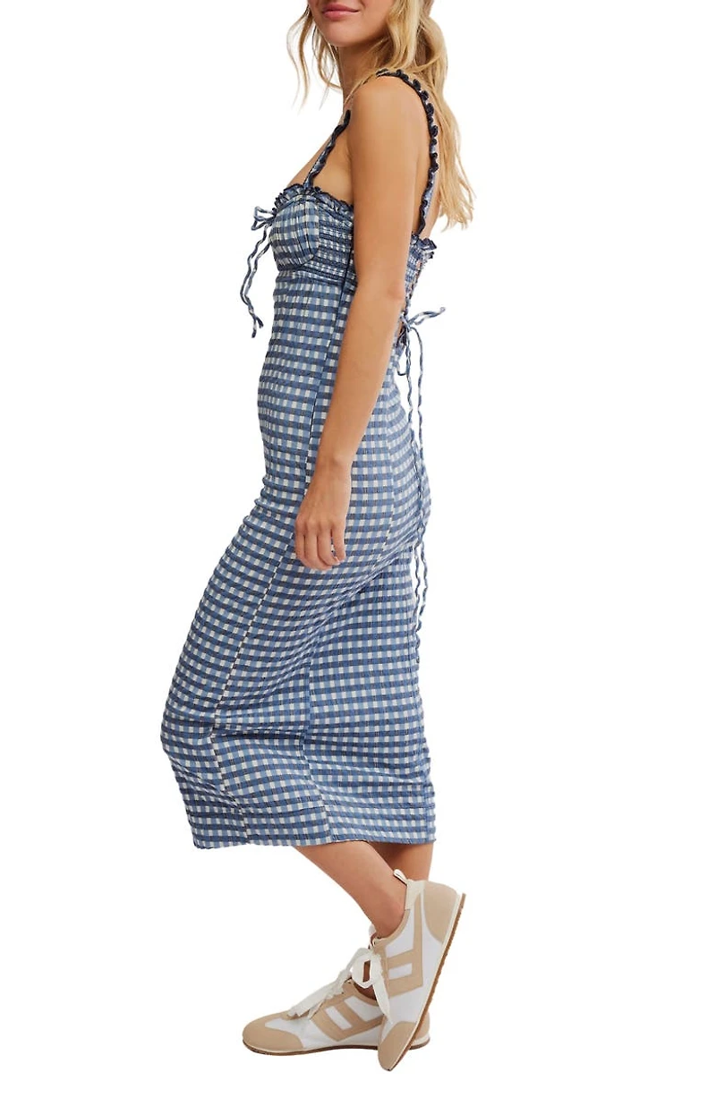 Lucinda Gingham Check Stretch Cotton Dress