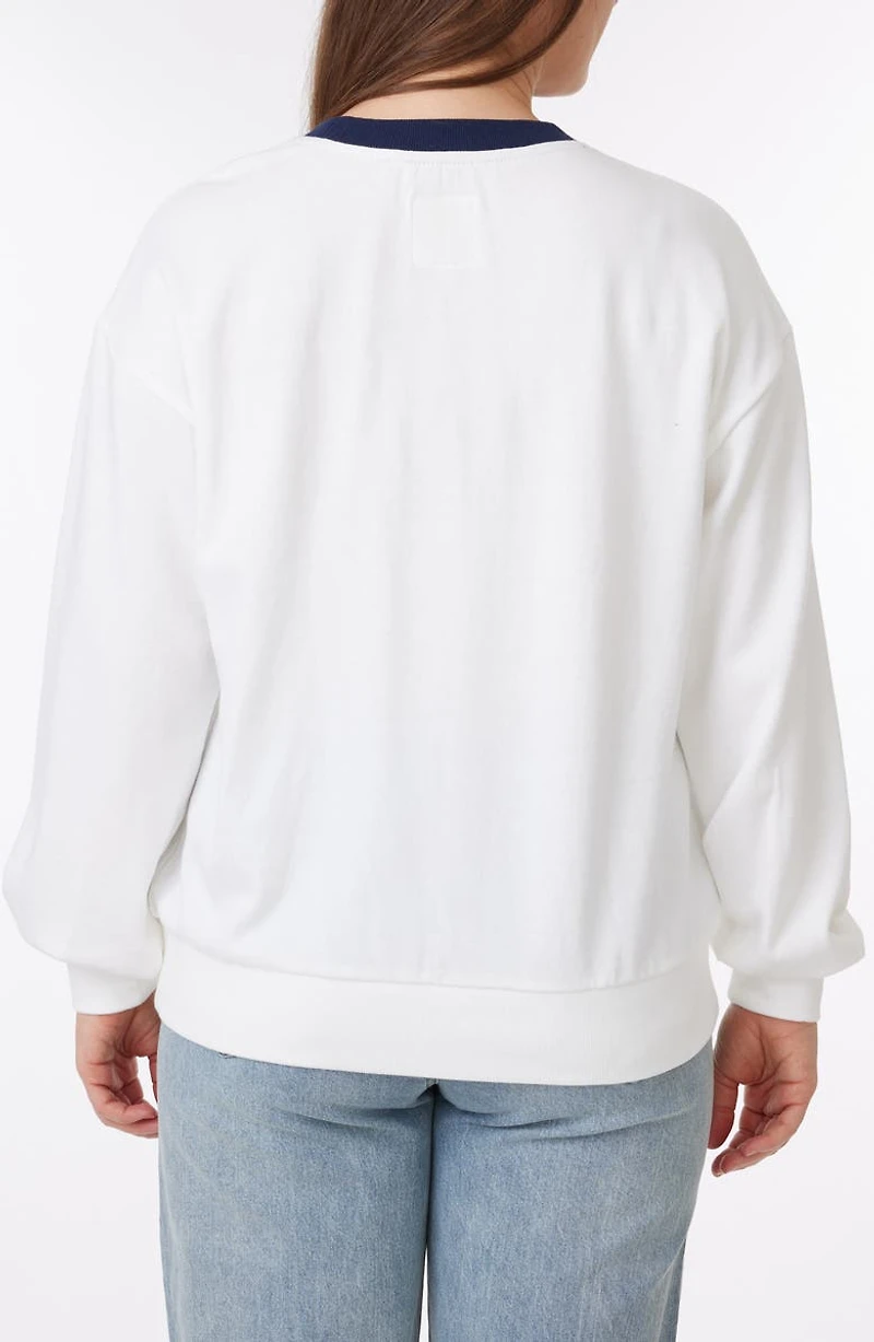 Millie Beach Terry Ringer Crewneck Sweatshirt