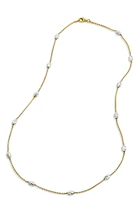 Two-Tone 18K Gold & Sterling Silver Station Necklace