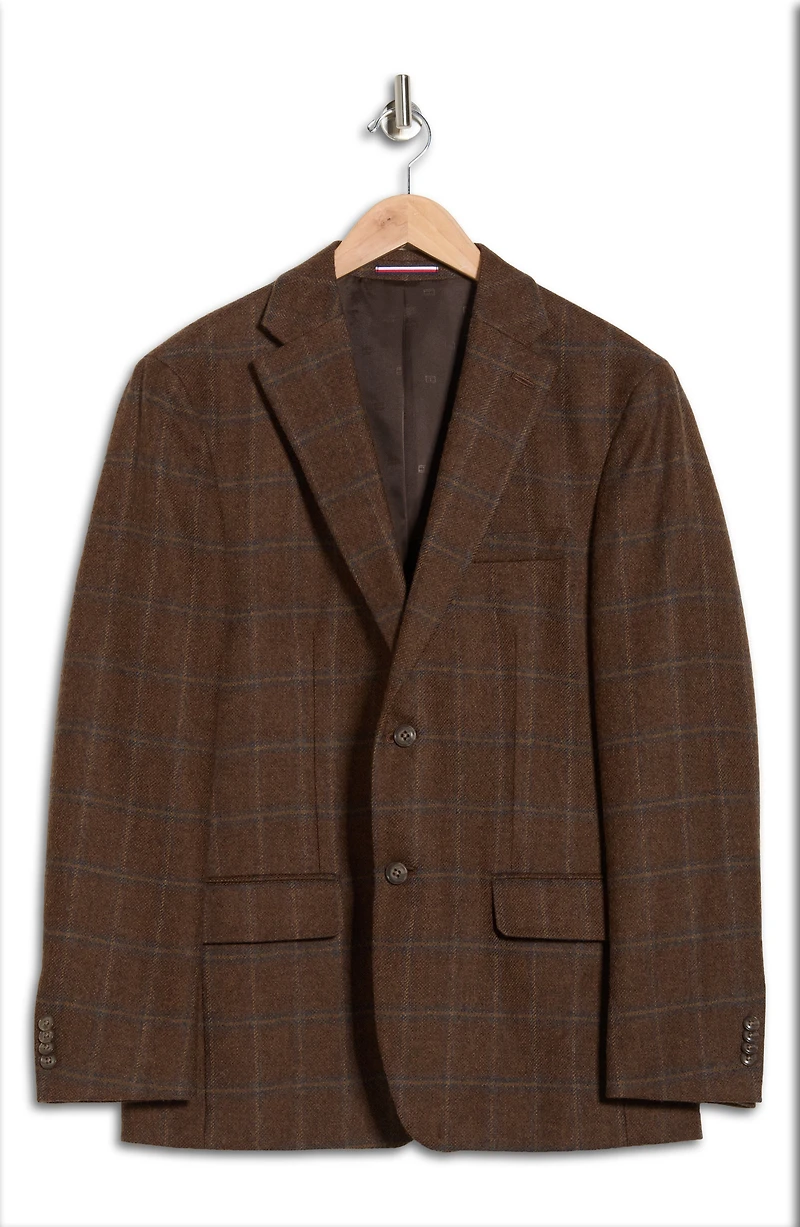 Brown Plaid Wool Sport Coat