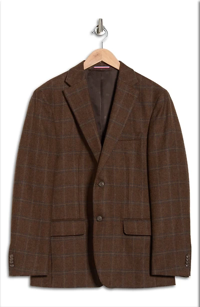 Brown Plaid Wool Sport Coat