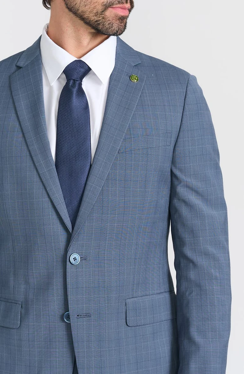 Blue Glen Plaid Wool Blend Suit