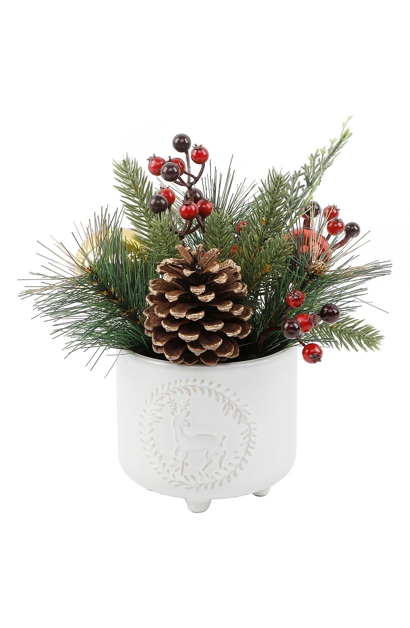 Deer Wreath Christmas Mix Tabletop Decor