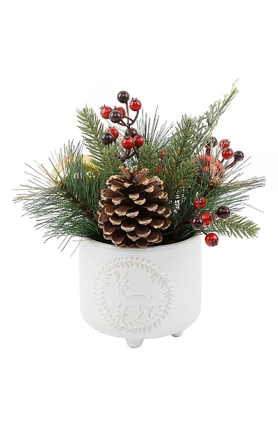 Deer Wreath Christmas Mix Tabletop Decor