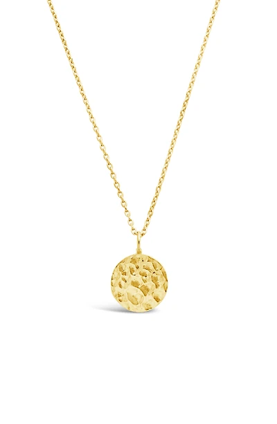 14K Yellow Gold Vermeil Hammered Pendant Necklace