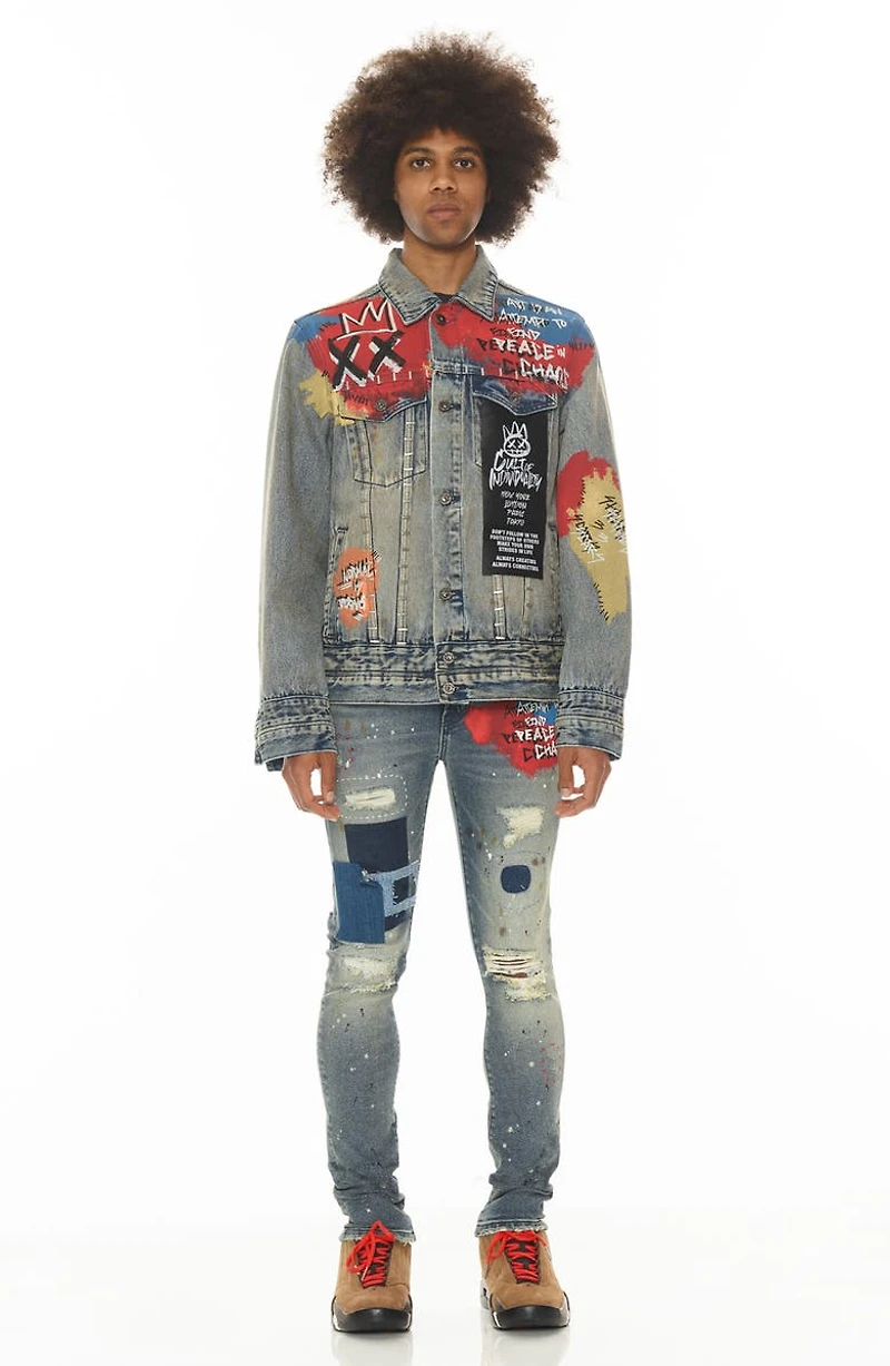 Punk Ripped Stretch Super Skinny Jeans