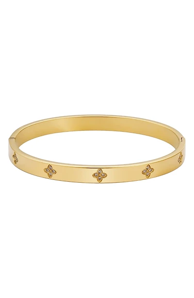 CZ Clover Bangle Bracelet